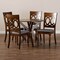Baxton Studio Jessie Grey Upholstered and Walnut Wood 5-Piece Dining Set 171-9877-10891 - alternate 9